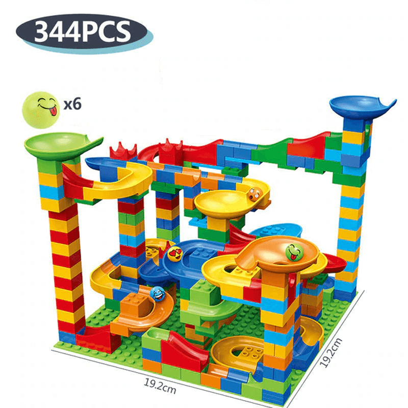 Kuularadan rakennuspalikat – Hauska liukumäillä varustettu labyrintti lapsille – Opettavainen | Ka-mostore