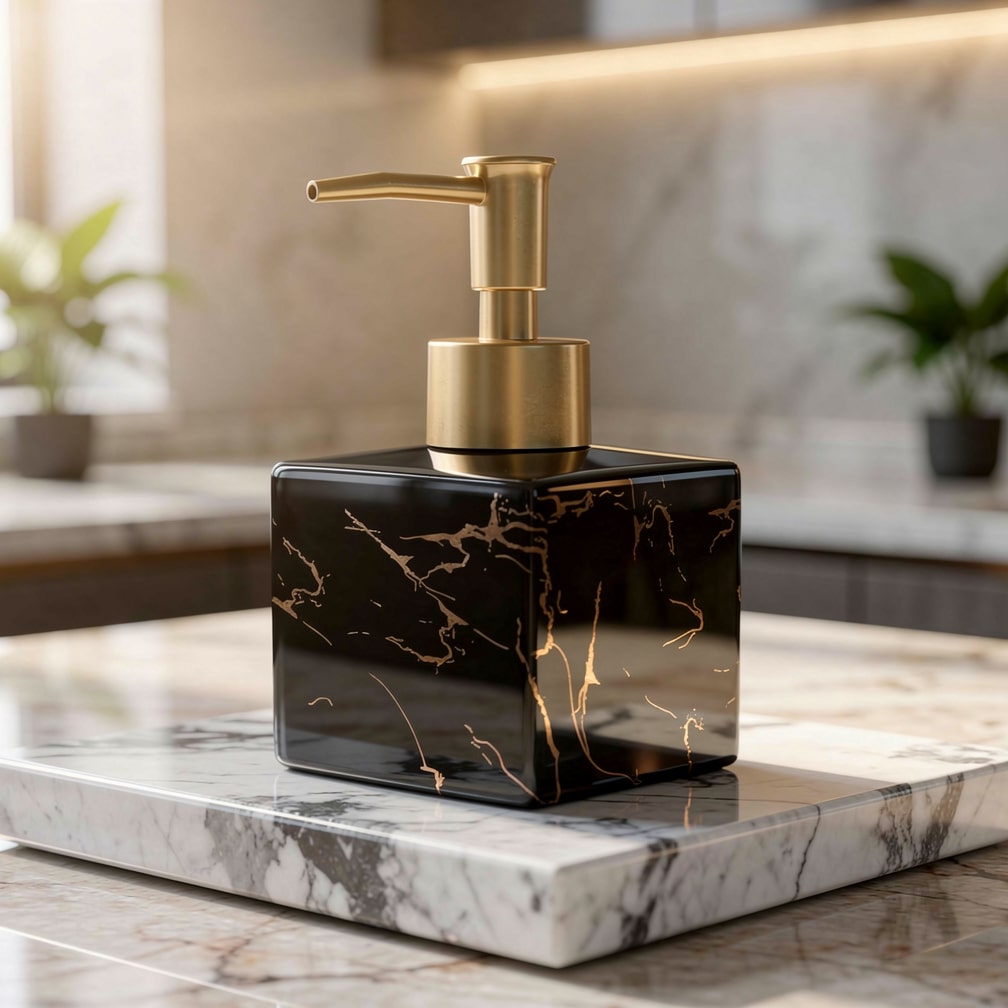 Dispenser per sapone Marmora — Elegante effetto marmo per cucina o bagno