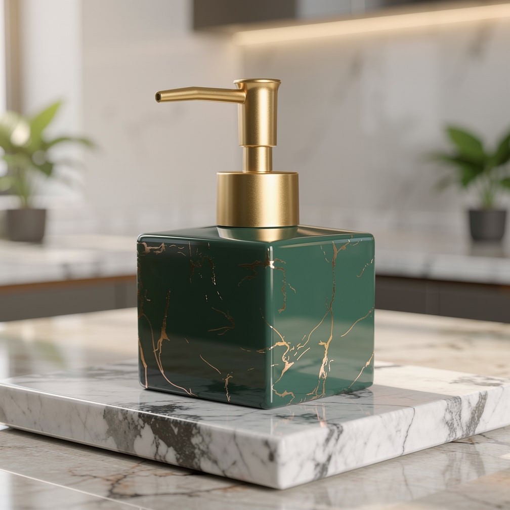 Dispenser per sapone Marmora — Elegante effetto marmo per cucina o bagno