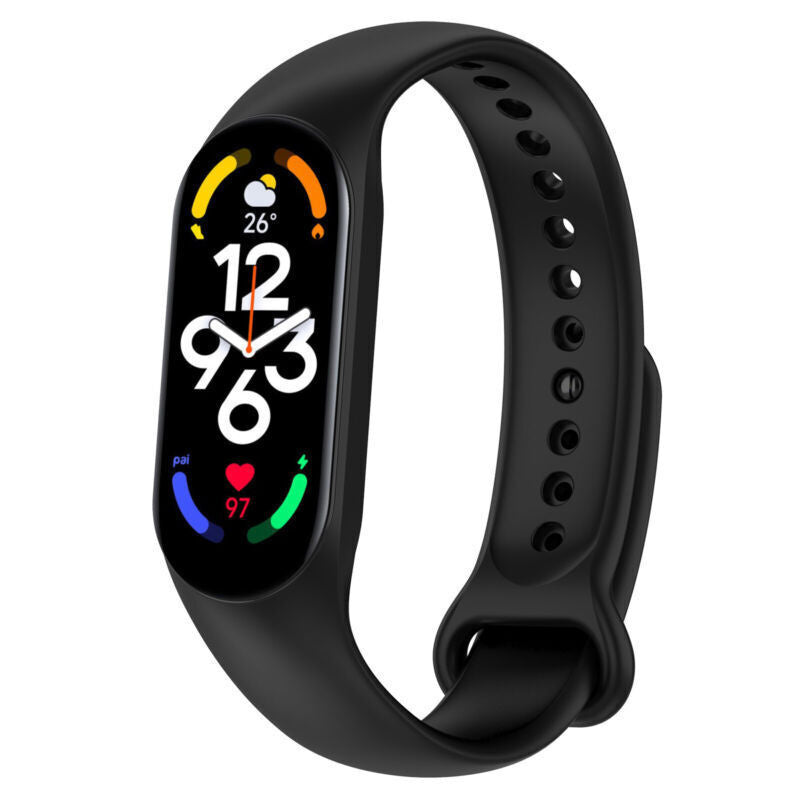 Sort silikonerem til Xiaomi Mi Band 7, sort