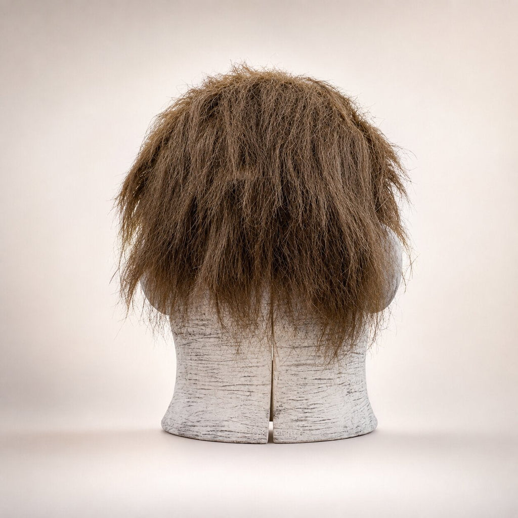 Máscara de Halloween de rostro completo de Michael Myers — cara blanca, cabello castaño, accesorio de disfraz de cosplay de terror