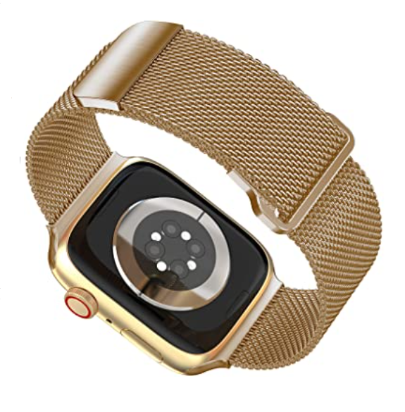 Correa milanesa color oro rosa para Apple Watch — cierre de hebilla seguro