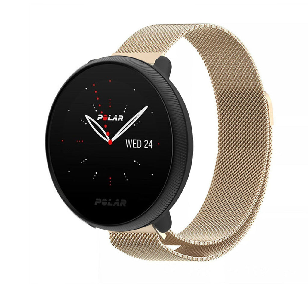 Polar Ignite 2 Champagne Milanese-armband — magnetlås