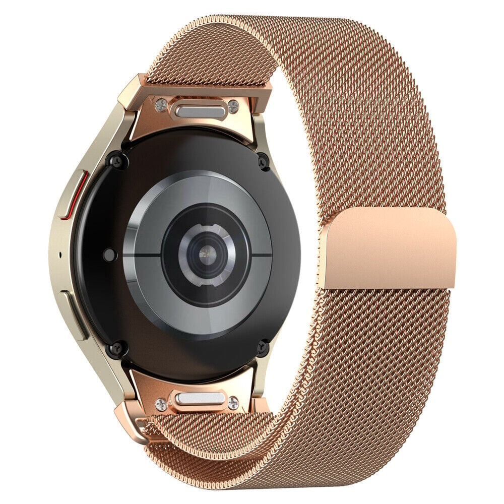 Samsung Galaxy Watch 6 40 mm Roségold mit Mailänder Armband — Befestigung per Knopfdruck