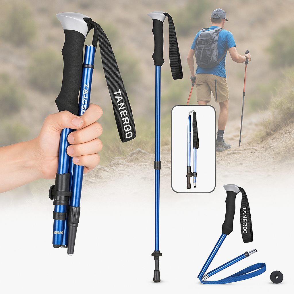 Lightweight Adjustable Folding Trekking Poles For Hiking