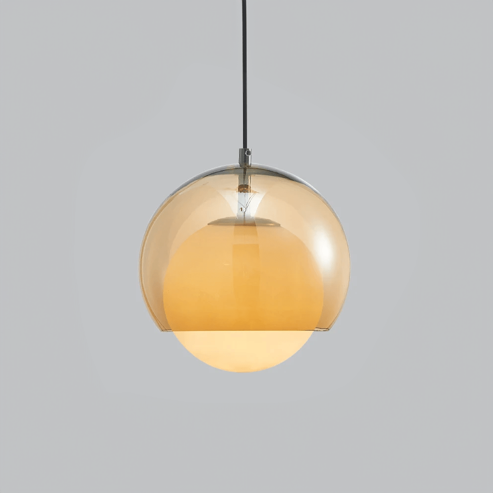 LumaNova Elegant Milky Glass Pendant Light Globe With Brown Tone In Warm Hue For Homes
