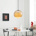 LumaNova Elegant Milky Glass Pendant Light Globe With Brown Tone In Warm Hue For Homes