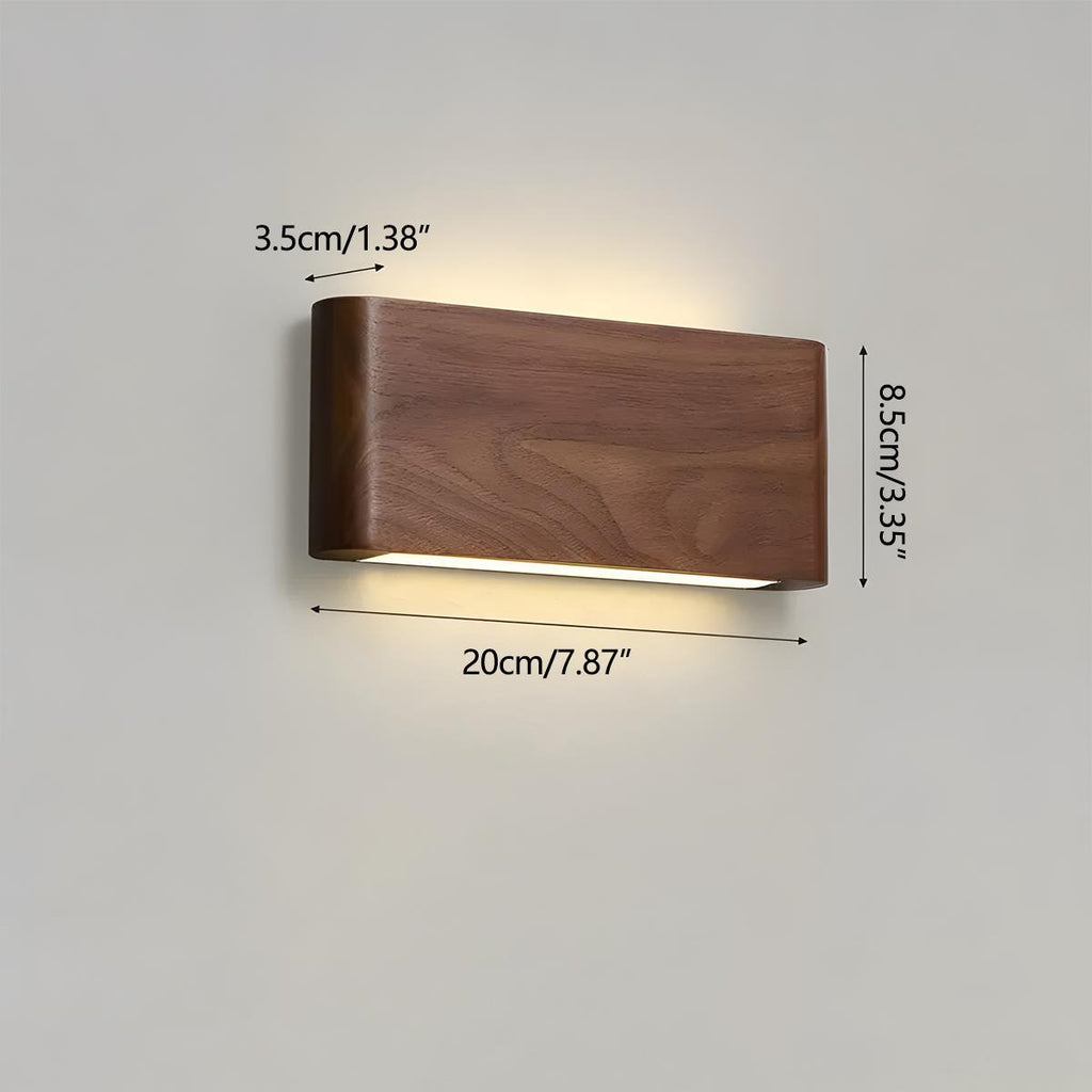 Nástěnná lampa z ořechového dřeva s LED, 6W, stmívatelná pro obývací pokoj a ložnici, Japandi osvětlení