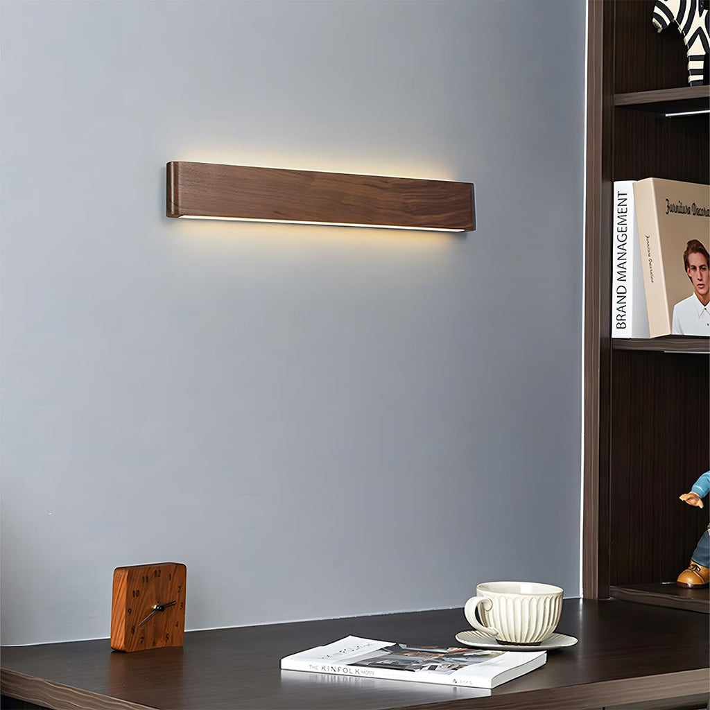 Nástěnná lampa z ořechového dřeva s LED, 6W, stmívatelná pro obývací pokoj a ložnici, Japandi osvětlení