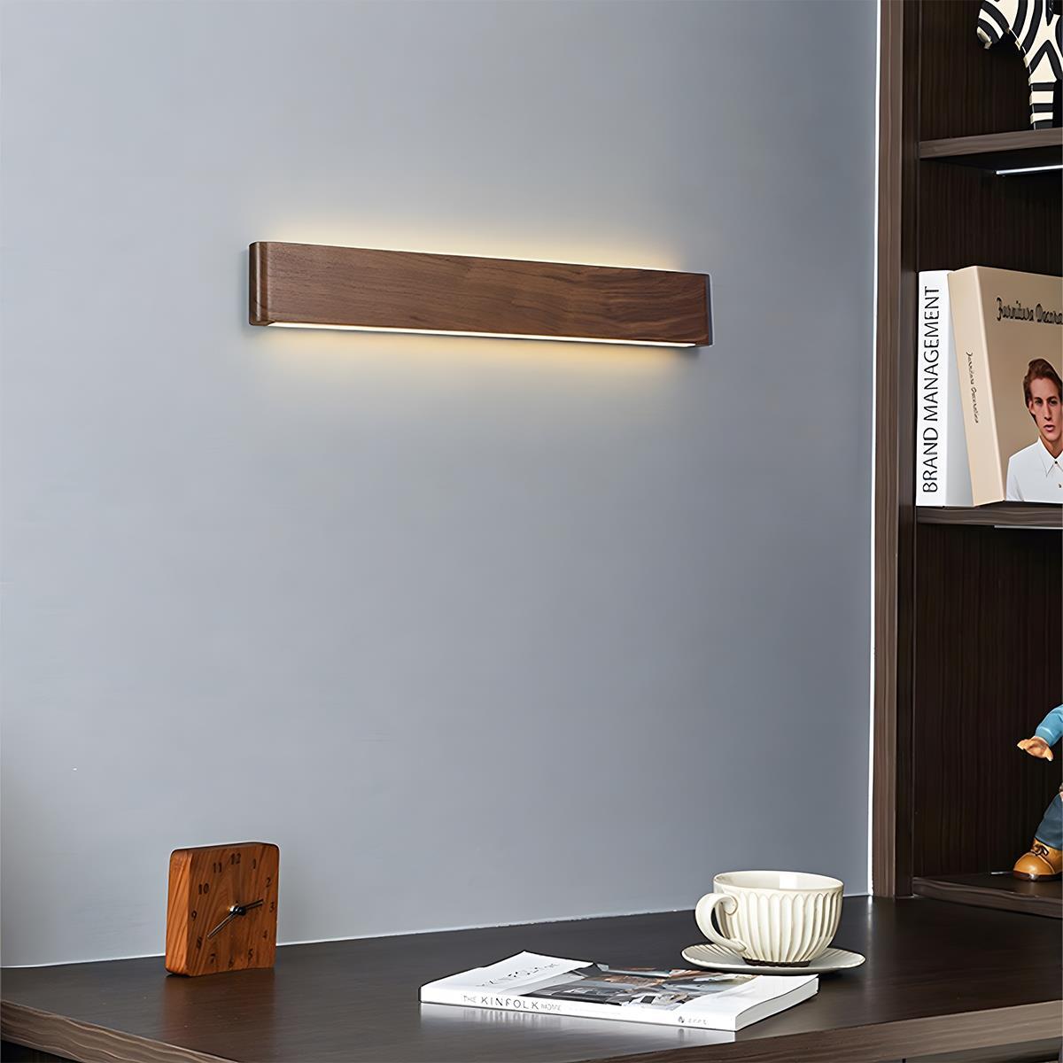 Nástěnná lampa z ořechového dřeva s LED, 6W, stmívatelná pro obývací pokoj a ložnici, Japandi osvětlení