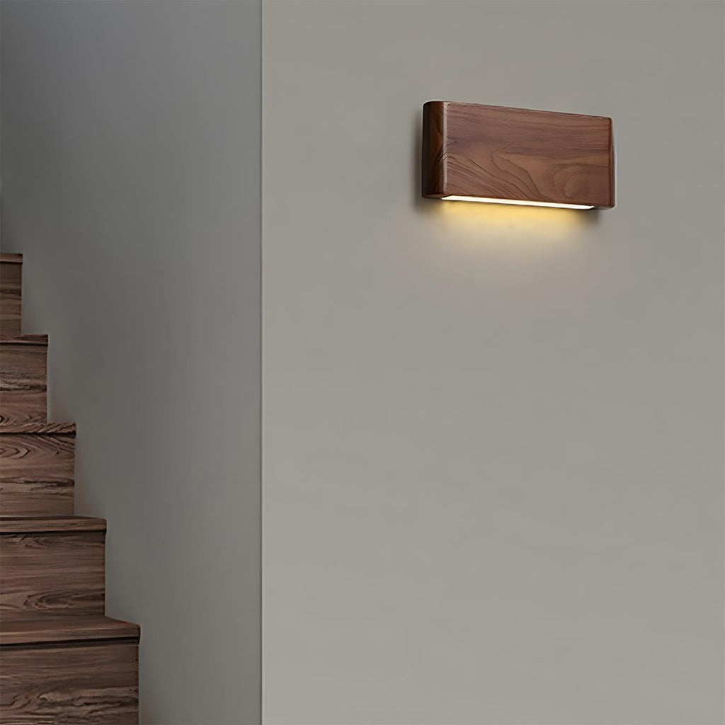 Nástěnná lampa z ořechového dřeva s LED, 6W, stmívatelná pro obývací pokoj a ložnici, Japandi osvětlení