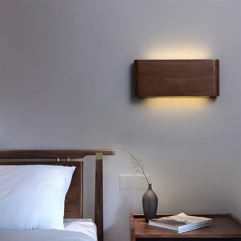 Nástěnná lampa z ořechového dřeva s LED, 6W, stmívatelná pro obývací pokoj a ložnici, Japandi osvětlení