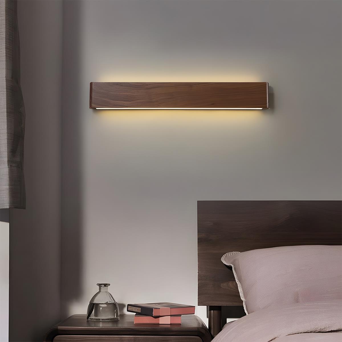 Nástěnná lampa z ořechového dřeva s LED, 6W, stmívatelná pro obývací pokoj a ložnici, Japandi osvětlení