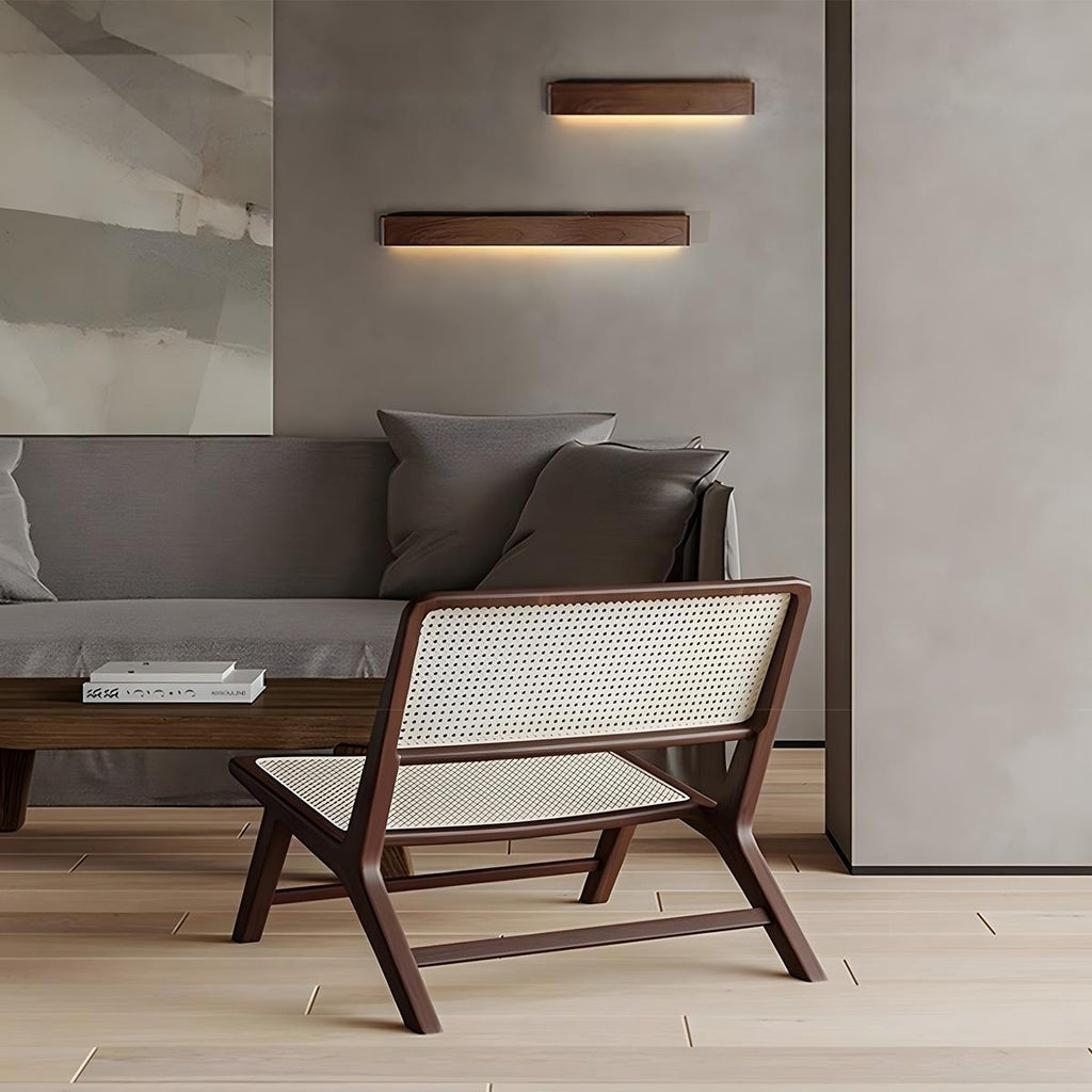 Nástěnná lampa z ořechového dřeva s LED, 6W, stmívatelná pro obývací pokoj a ložnici, Japandi osvětlení