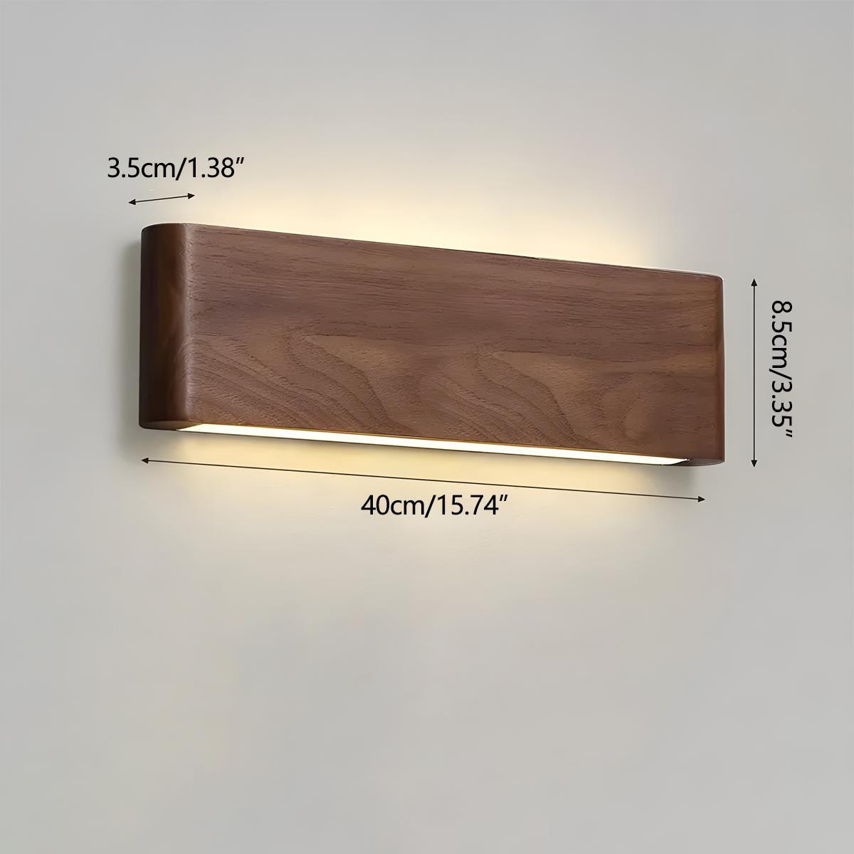Nástěnná lampa z ořechového dřeva s LED, 6W, stmívatelná pro obývací pokoj a ložnici, Japandi osvětlení