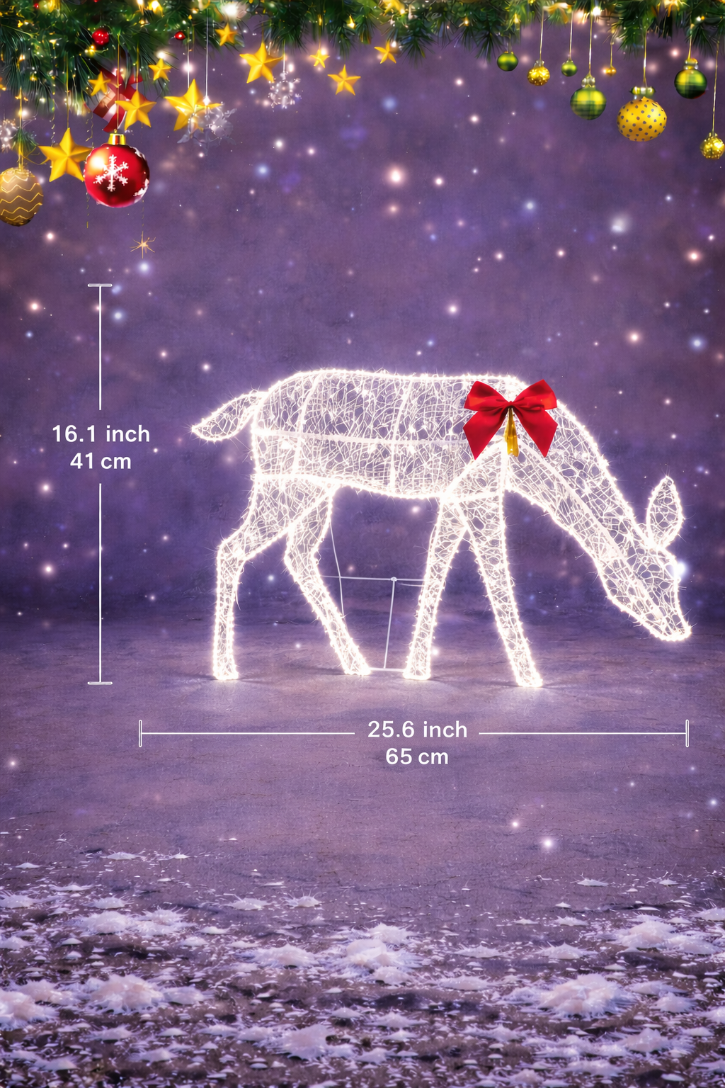 Rattan Design Illuminated Reindeer Family Outdoor Christmas Decoration, 3-Piece Set