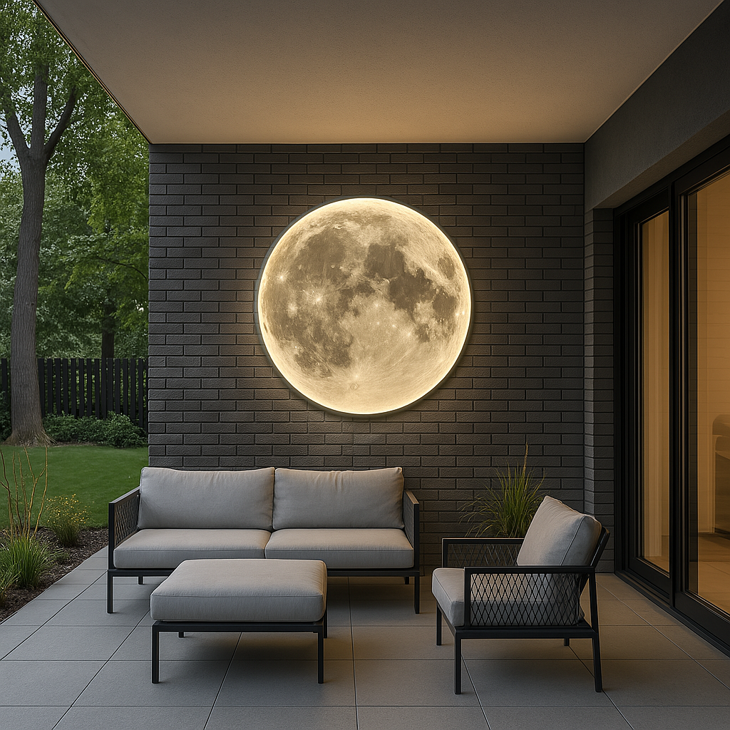 Lunara Wall Light With Moon Theme Featuring Realistic Crater Texture And Soft Led Glow