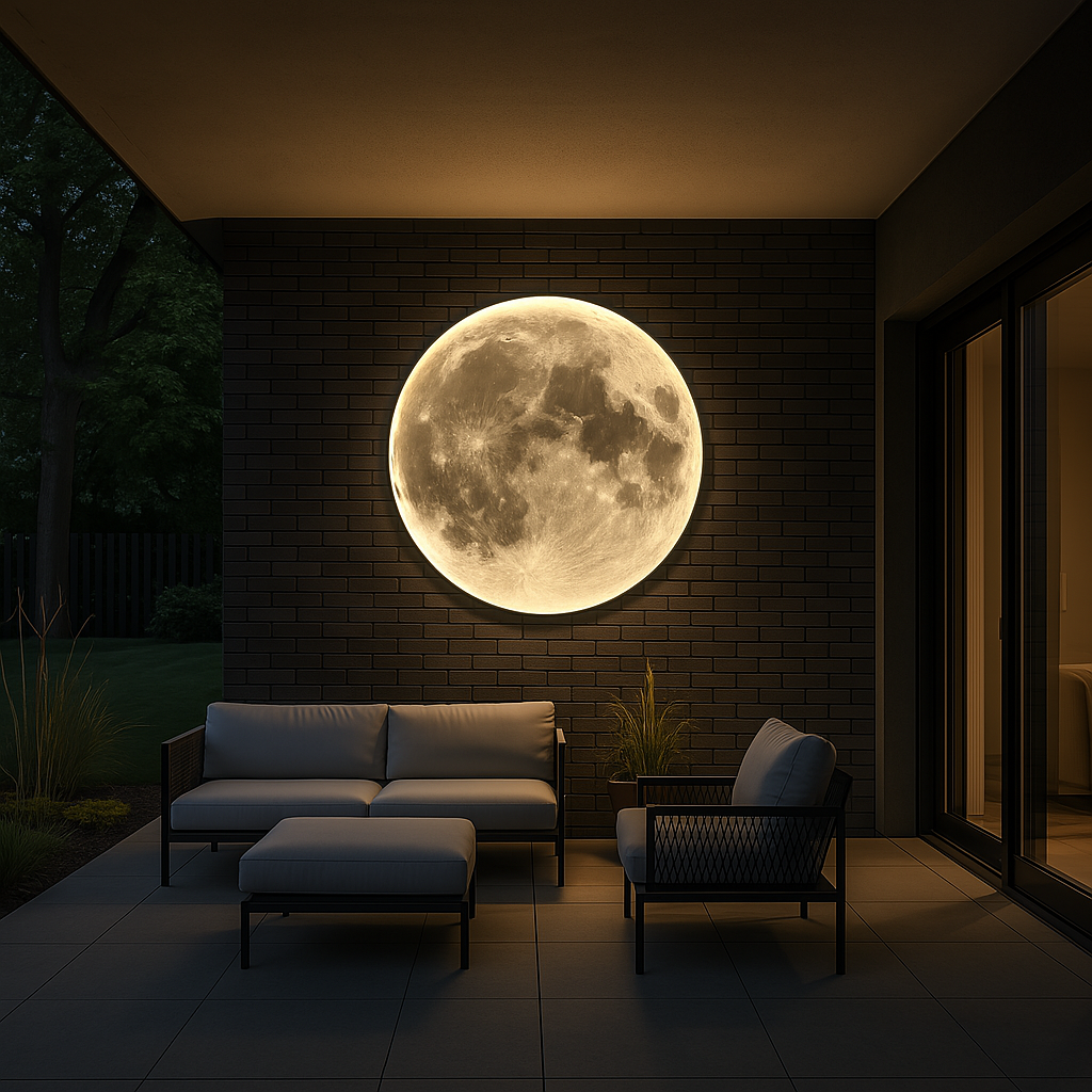 Lunara Wall Light With Moon Theme Featuring Realistic Crater Texture And Soft Led Glow