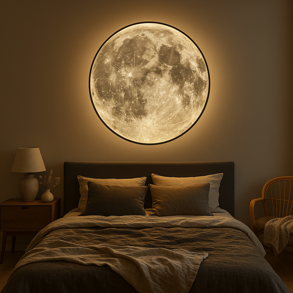 Lunara Wall Light With Moon Theme Featuring Realistic Crater Texture And Soft Led Glow