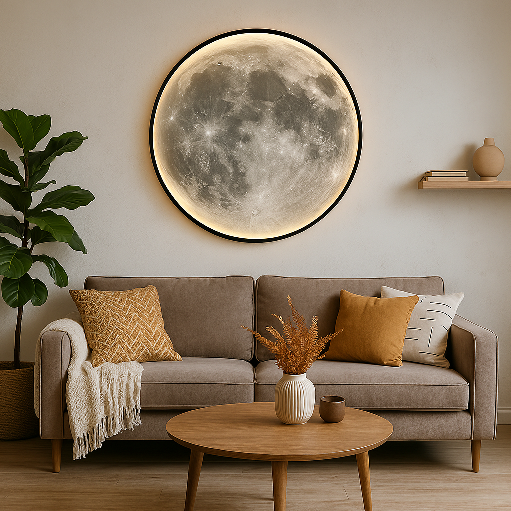Lunara Wall Light With Moon Theme Featuring Realistic Crater Texture And Soft Led Glow