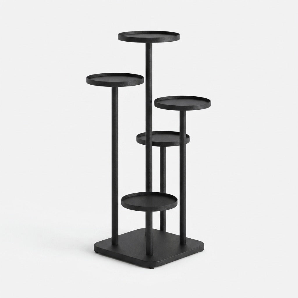 Metalen plantenrek met meerdere niveaus — Verspringende ronde planken, 3 hoogteopties