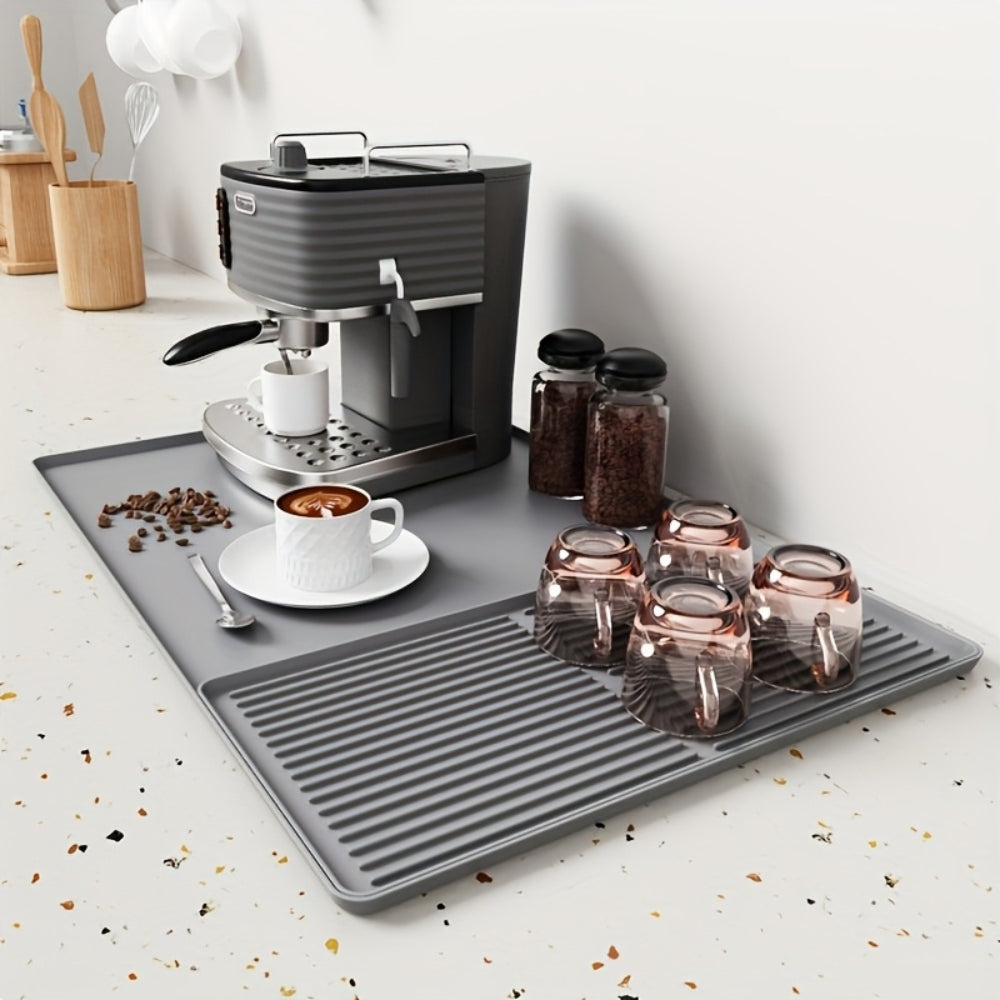 Silicone Coffee Station Mat with Drip Channels | Ka-mostore