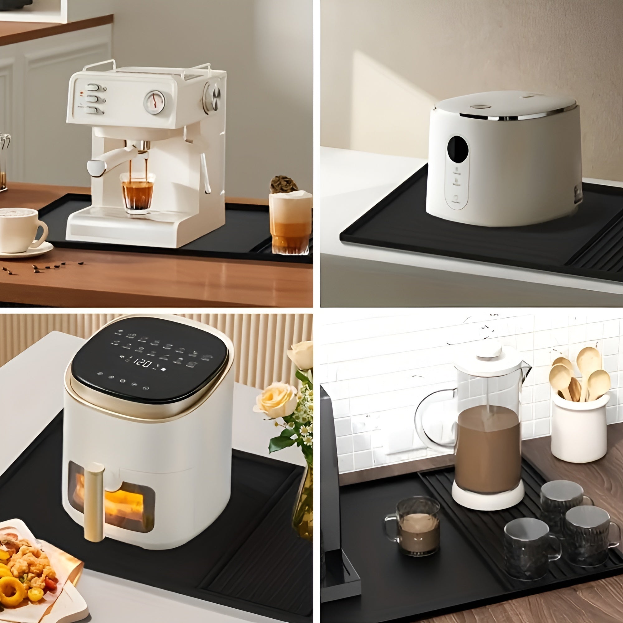 Silicone Coffee Station Mat with Drip Channels | Ka-mostore