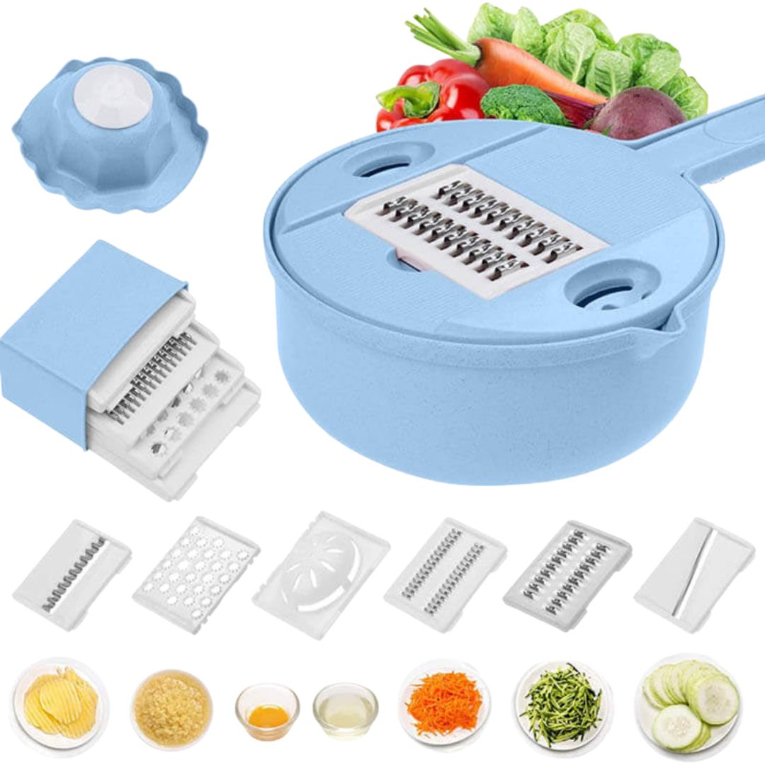 Tranche-légumes 12-en-1 MultiSchnitt — Outil multifonction pour trancher, râper et hacher