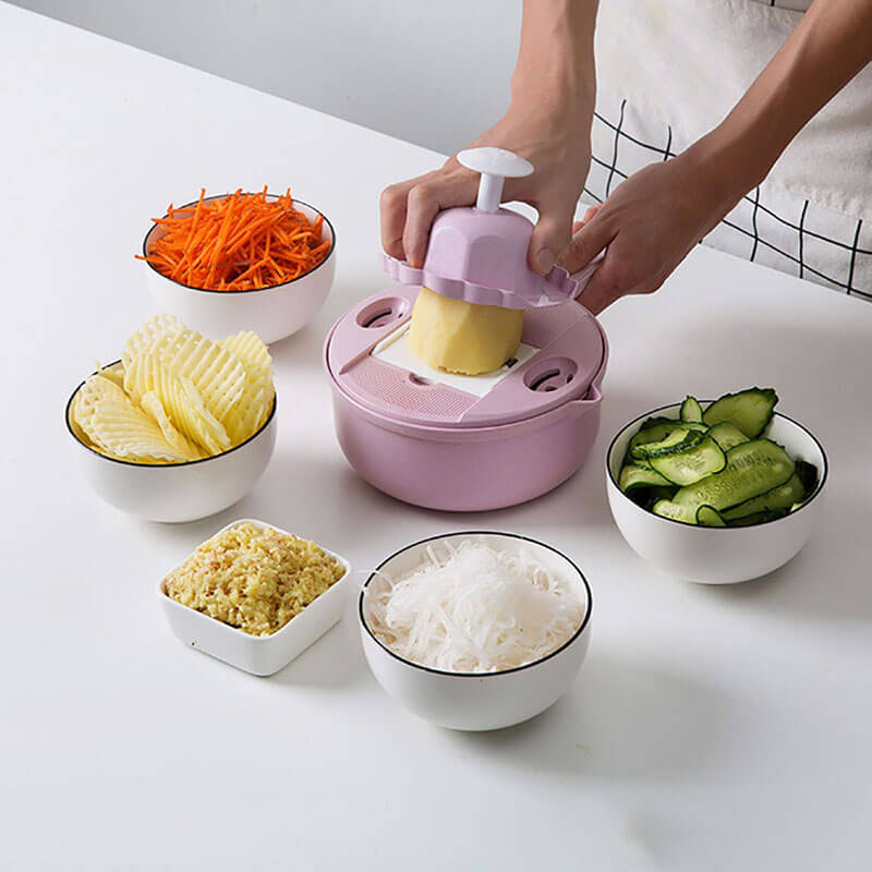 Tranche-légumes 12-en-1 MultiSchnitt — Outil multifonction pour trancher, râper et hacher