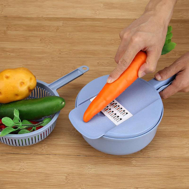 Tranche-légumes 12-en-1 MultiSchnitt — Outil multifonction pour trancher, râper et hacher