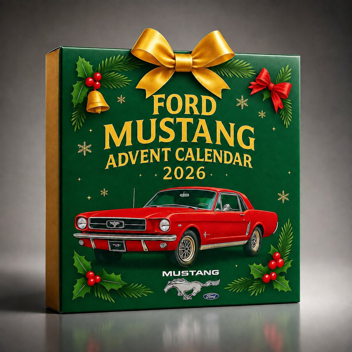 Mustang-julekalender 2026 — overraskelsessamling med bildesign til 24 dage