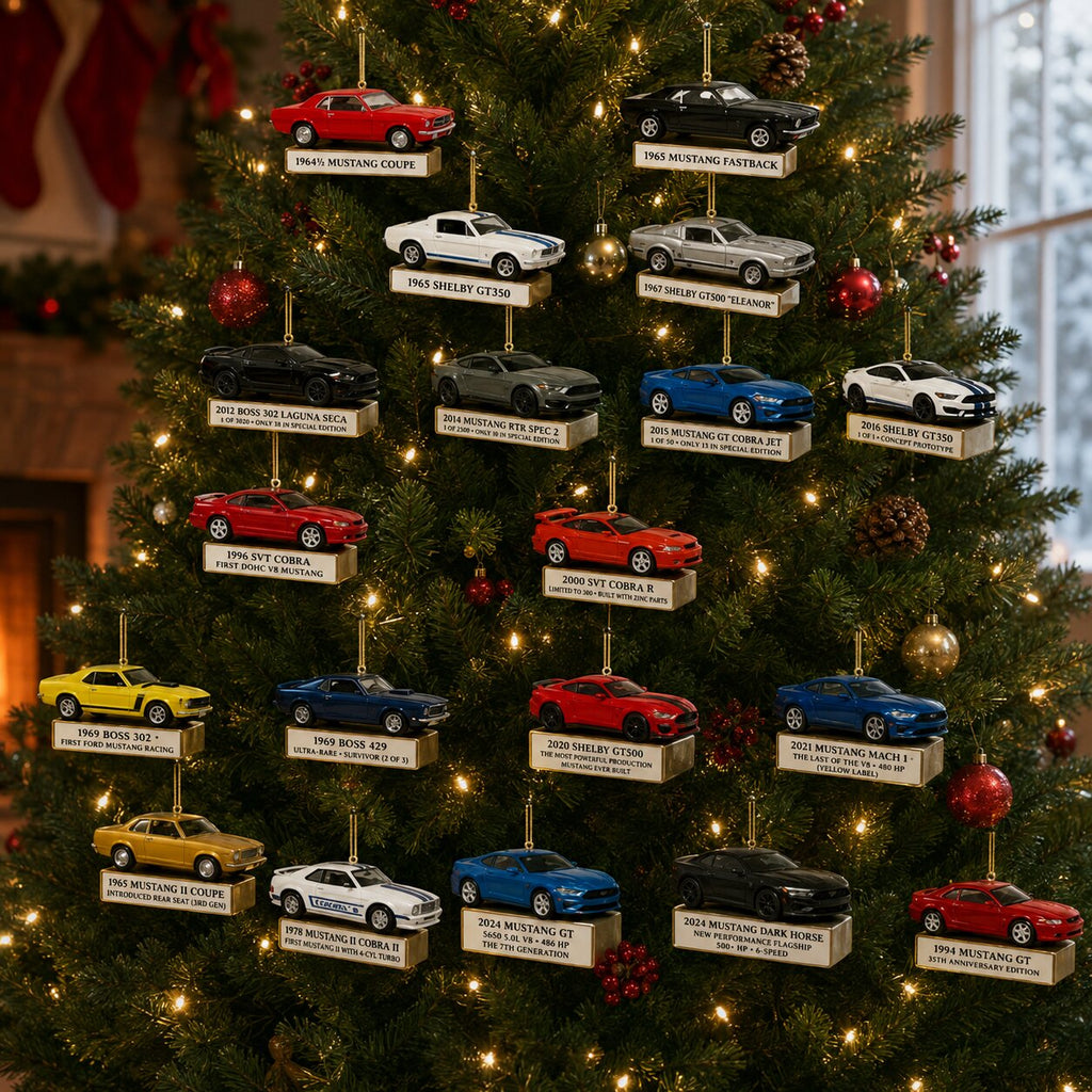 Mustang-julekalender 2026 — overraskelsessamling med bildesign til 24 dage