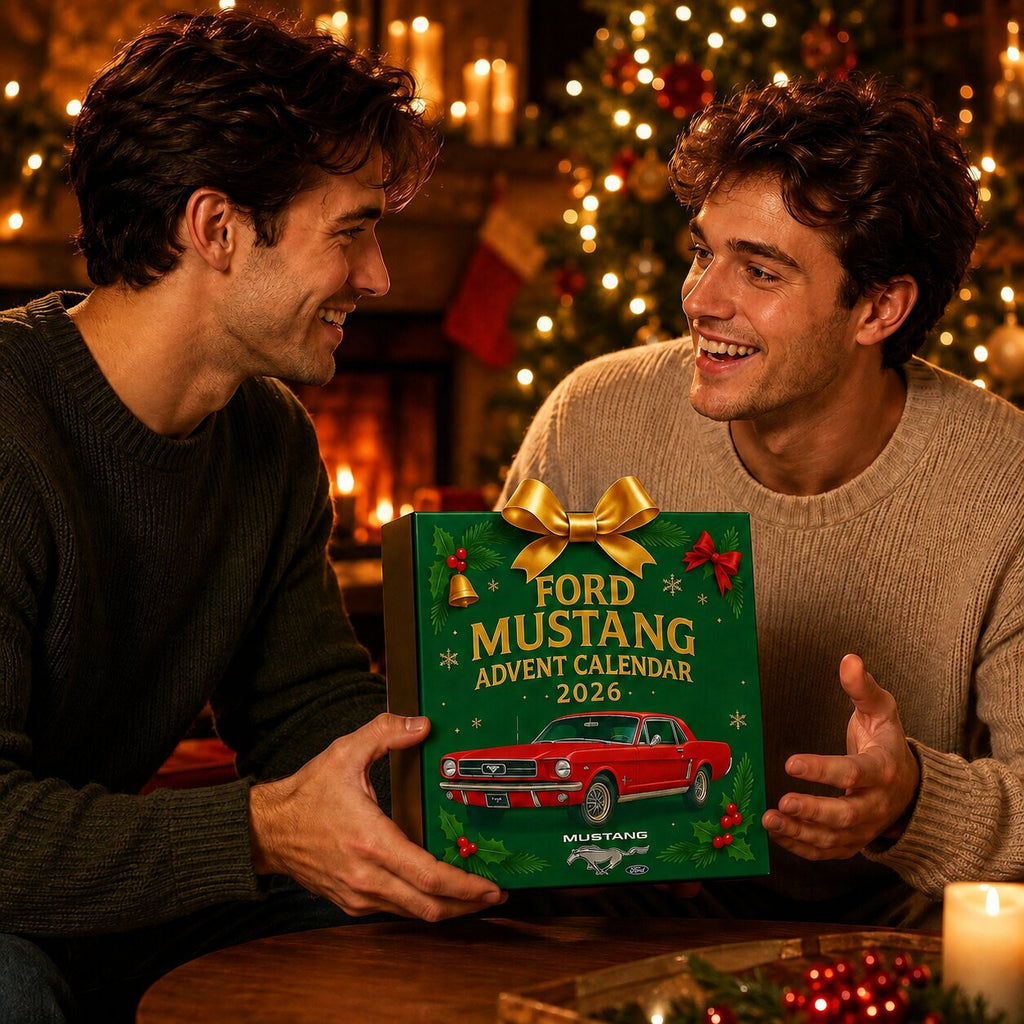 Mustang-julekalender 2026 — overraskelsessamling med bildesign til 24 dage