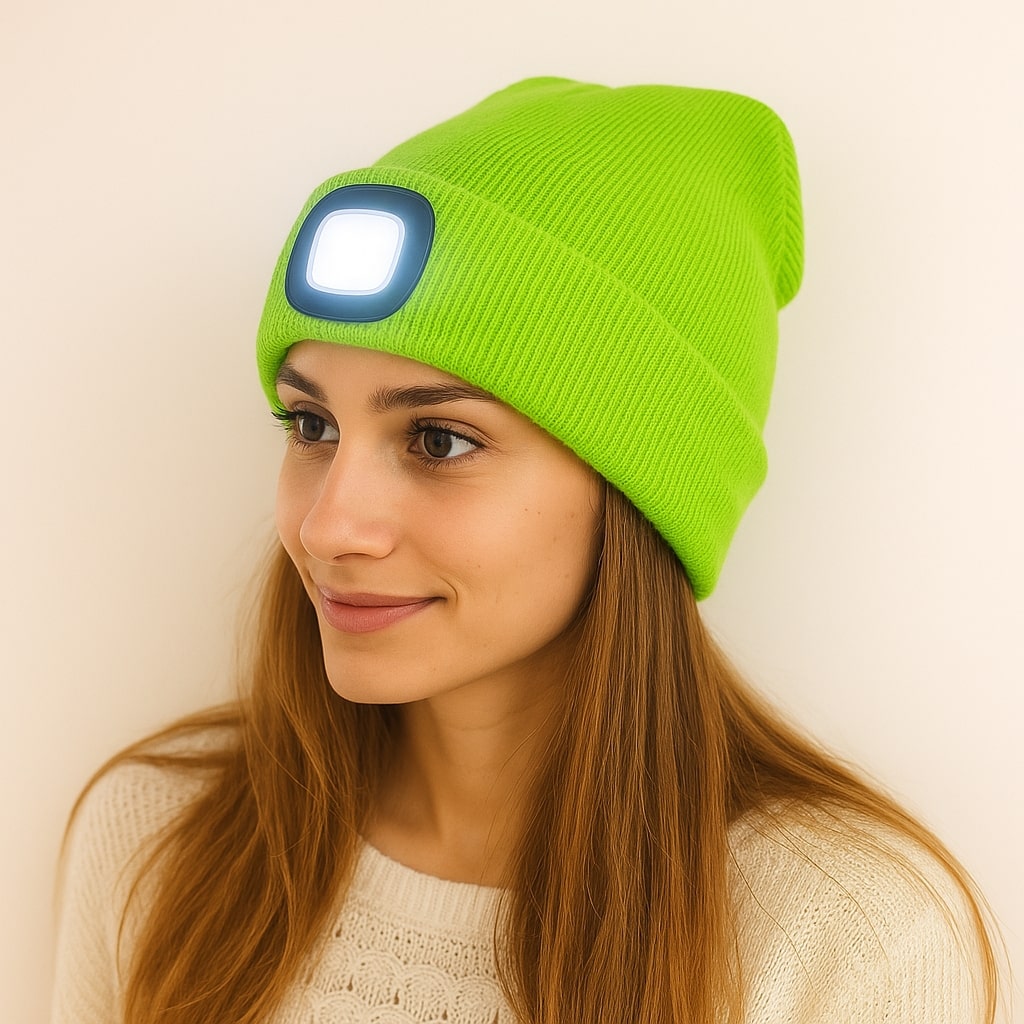 LumiMütze LED Light Beanie — Warm Winter Hat with Integrated Front Light