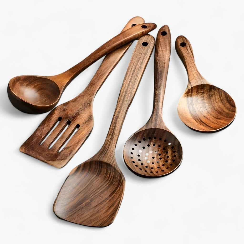 11-Piece Heat-Resistant Wooden Kitchen Utensil Set | Ka-mostore