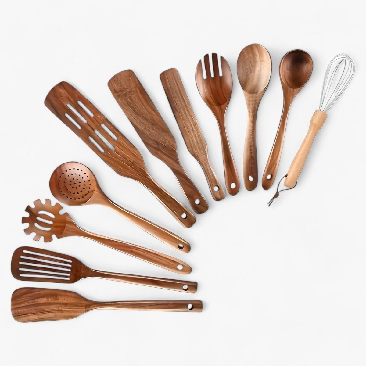 11-Piece Heat-Resistant Wooden Kitchen Utensil Set | Ka-mostore