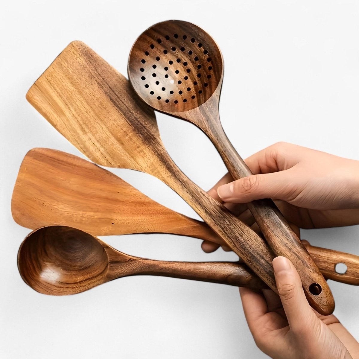 11-Piece Heat-Resistant Wooden Kitchen Utensil Set | Ka-mostore