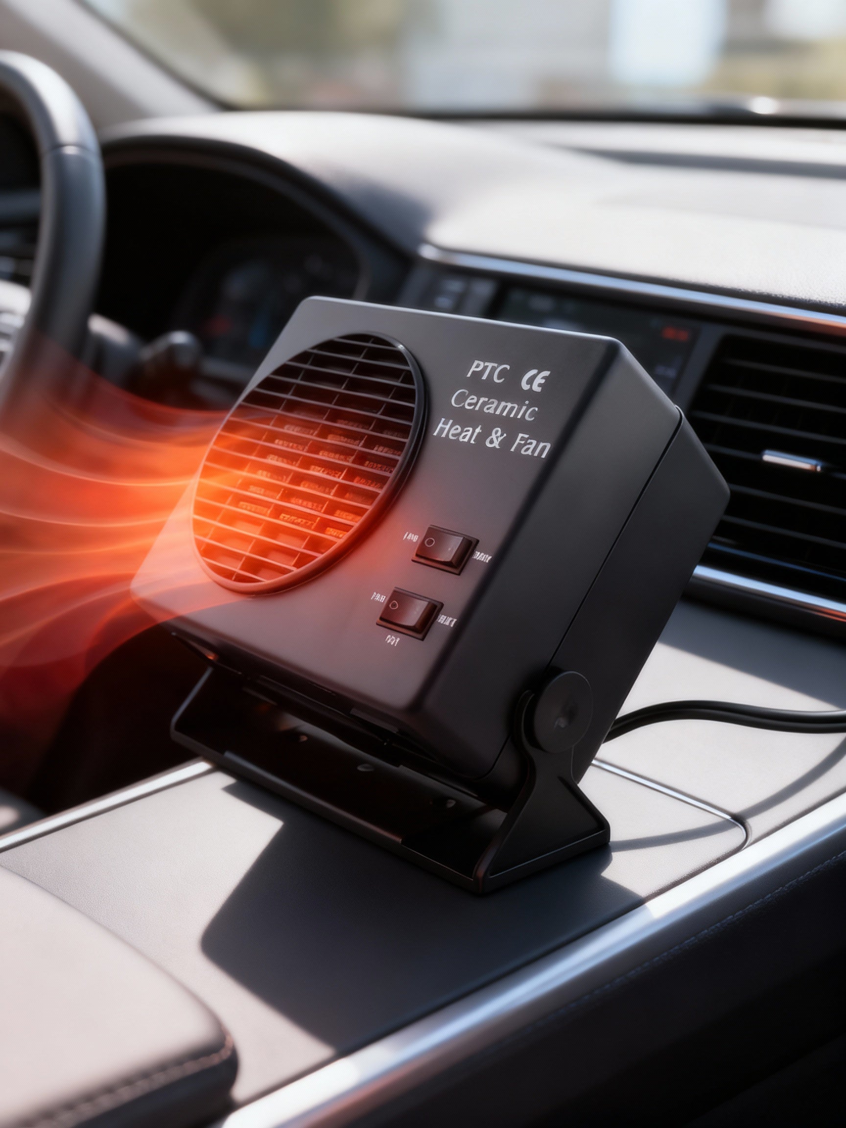 12V Ceramic Car Heater Fan | 150W-300W | Portable Defroster w/ Automatic Thermostat | Ka-mostore
