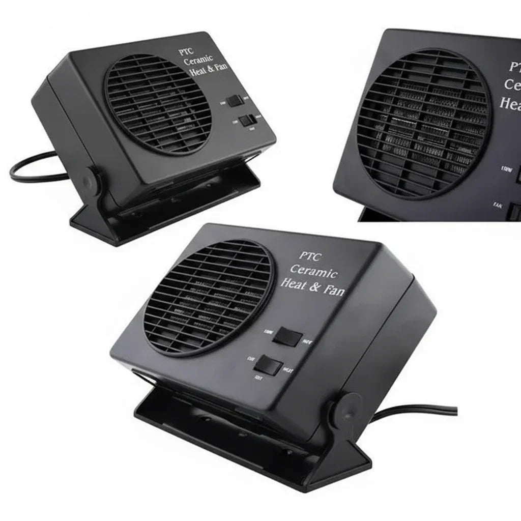 12V Ceramic Car Heater Fan | 150W-300W | Portable Defroster w/ Automatic Thermostat | Ka-mostore