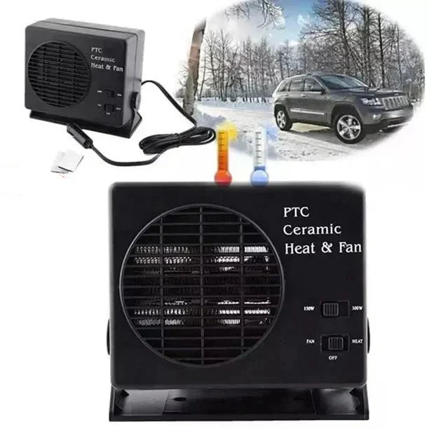 12V Ceramic Car Heater Fan | 150W-300W | Portable Defroster w/ Automatic Thermostat | Ka-mostore