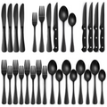 24-Piece Cutlery Set | Stainless Steel | Black Design | Ka-mostore
