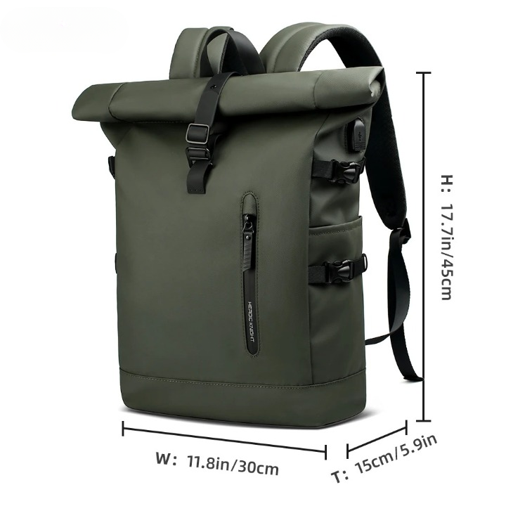 Rucsac bicicletă 3-în-1 cu panou lateral și închidere tip roll-top | Ka-mostore