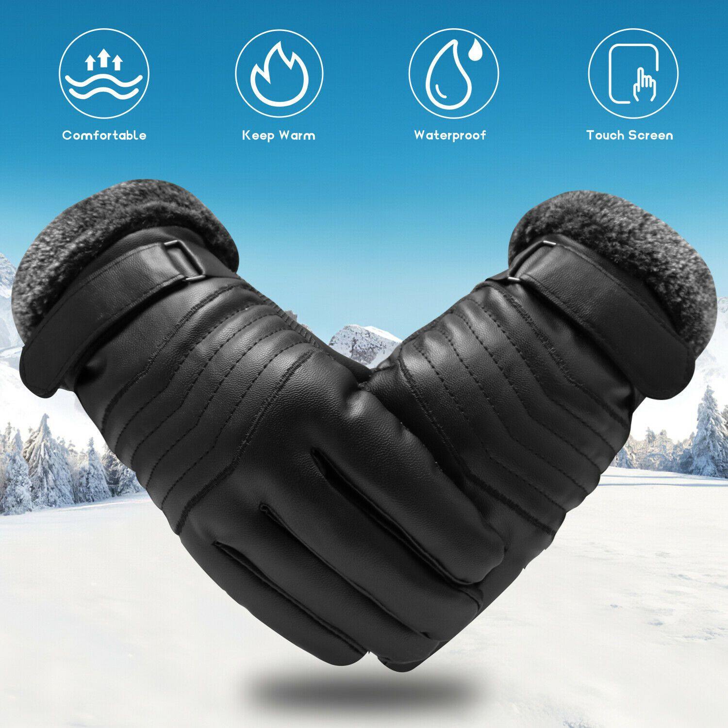 -30℃ Vandtætte, varme læder skihandsker til vinter | Kompatible med touchskærm | Ka-mostore