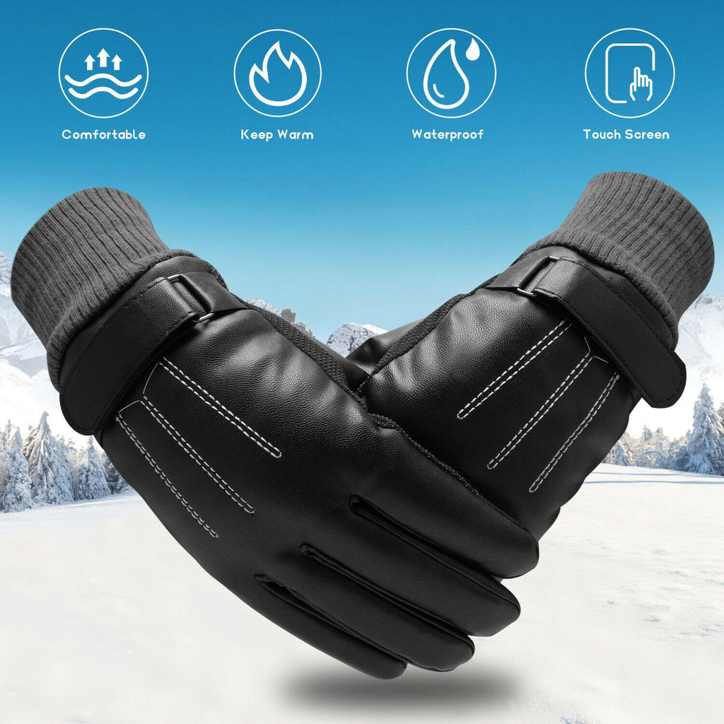 -30℃ Vandtætte, varme læder skihandsker til vinter | Kompatible med touchskærm | Ka-mostore