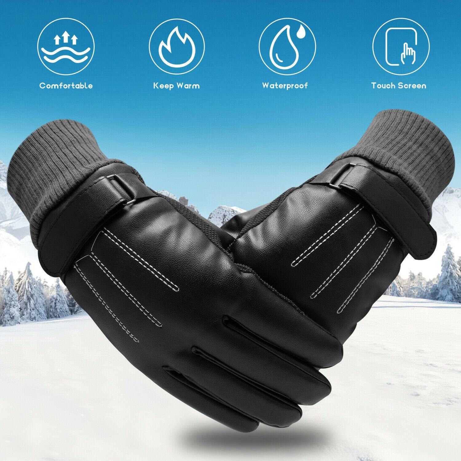 -30℃ Vandtætte, varme læder skihandsker til vinter | Kompatible med touchskærm | Ka-mostore