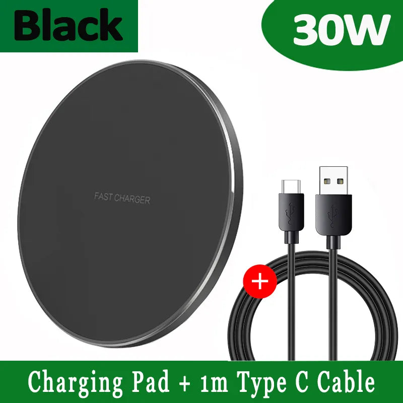 30W Schnelllade-Pad für kabelloses Laden | Premium USB-C MagSafe-Ladegerät für Apple iPhone, Samsung & Android – Schnelllade-Pad für kabelloses Laden | Ka-mostore