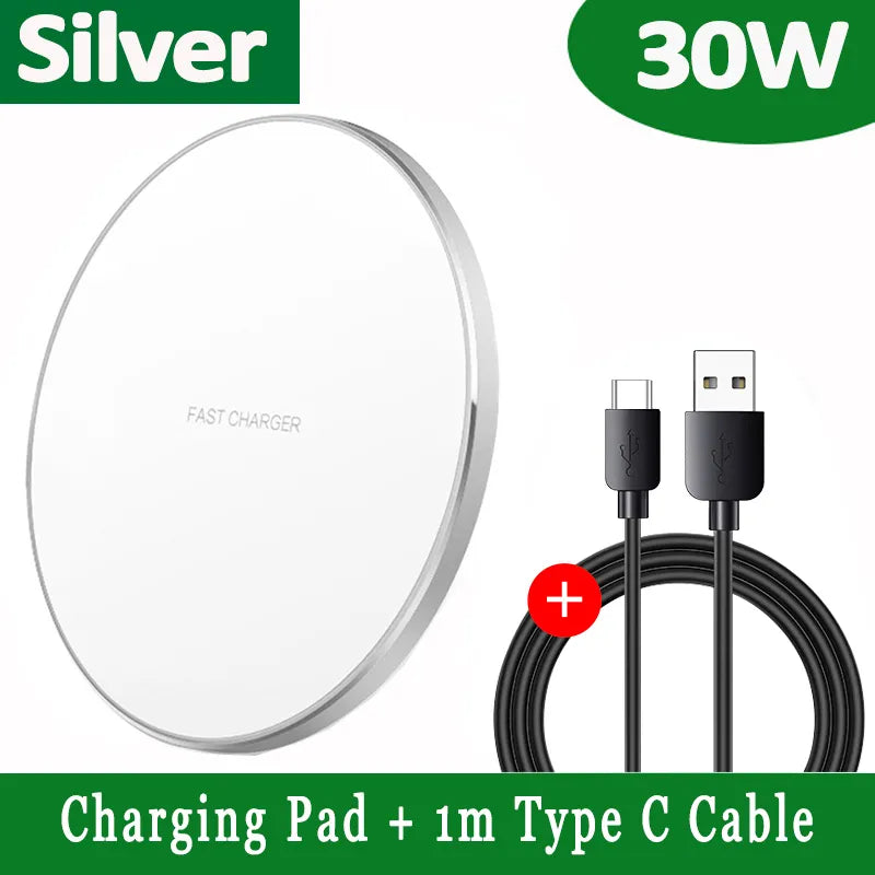 30W Schnelllade-Pad für kabelloses Laden | Premium USB-C MagSafe-Ladegerät für Apple iPhone, Samsung & Android – Schnelllade-Pad für kabelloses Laden | Ka-mostore