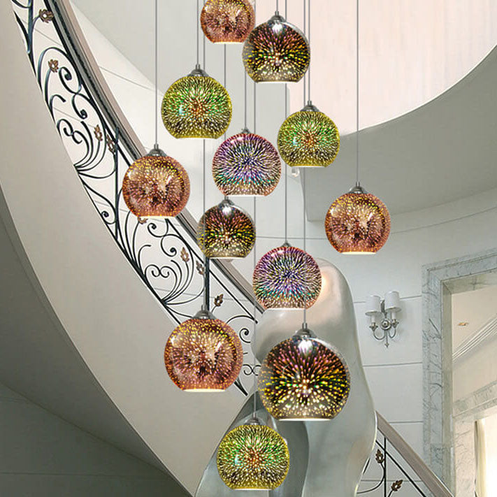 3D Firework Glass Pendant Light | Creative Colored Glass Design | Ka-mostore