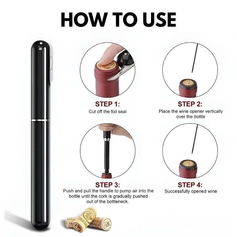 Effortless Air Pressure Wine Opener | Ka-mostore