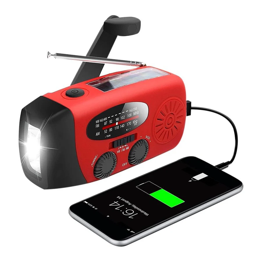 Emergency Radio with Solar, Crank, and Power Bank | Ka-mostore